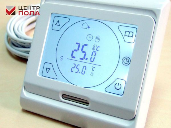 Терморегулятор сенсорный программируемый E 91.716 белый для электрического тёплого пола